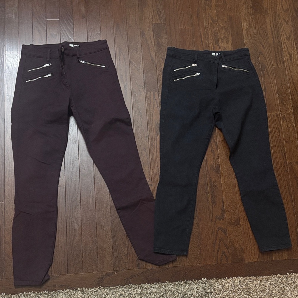 GAP Burgundy Zippered Pants